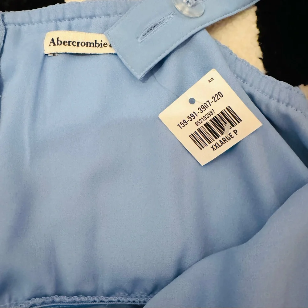 Abercrombie & Fitch Light Blue Sleeveless Dress with Bow Detail & Slit
